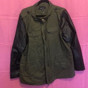 Olive and black lightweight Fall jacket